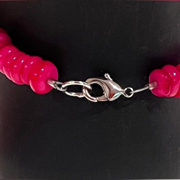 Pink and Silver Handmade Beaded Bracelet - Picture 3 of 6